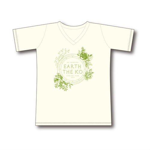 【EARTH THE KO】オーガニックコットン使用　VネックTシャツ 